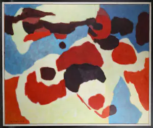 Willem Boon - Olieverf op doek, Abstracte compositie - Ingelijst (Groot) kopen? Bied vanaf 450!