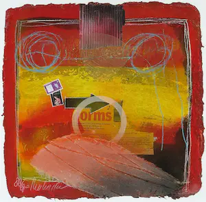 Theo Koster - Zeefdruk en collage, Zonder titel 9 - Ingelijst kopen? Bied vanaf 35!