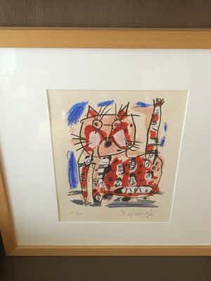 Kees Salentijn - Poes - Ingelijst(passe-partout) verkocht voor € 55!