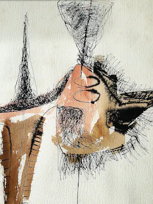 Hannes Postma - Bijzondere 1958 zalmroze gemengde techniek (o.a. ecoline) "Poes" gesigneerd kopen? Bied vanaf 78!