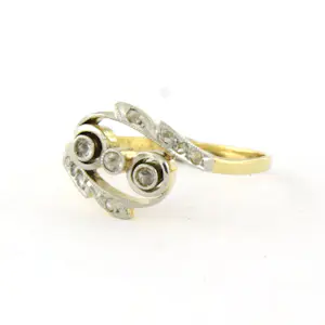 18k goud en platina ring met roos geslepen diamant tot. 0.05ct kaufen? Bieten Sie von 270!