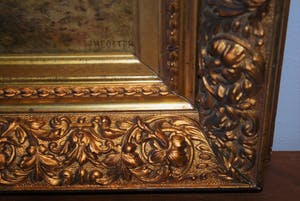 Jan Herman Coster - groot, prachtig ingelijst 19e eeuws schilderij - koeien in het landschap kopen? Bied vanaf 195!