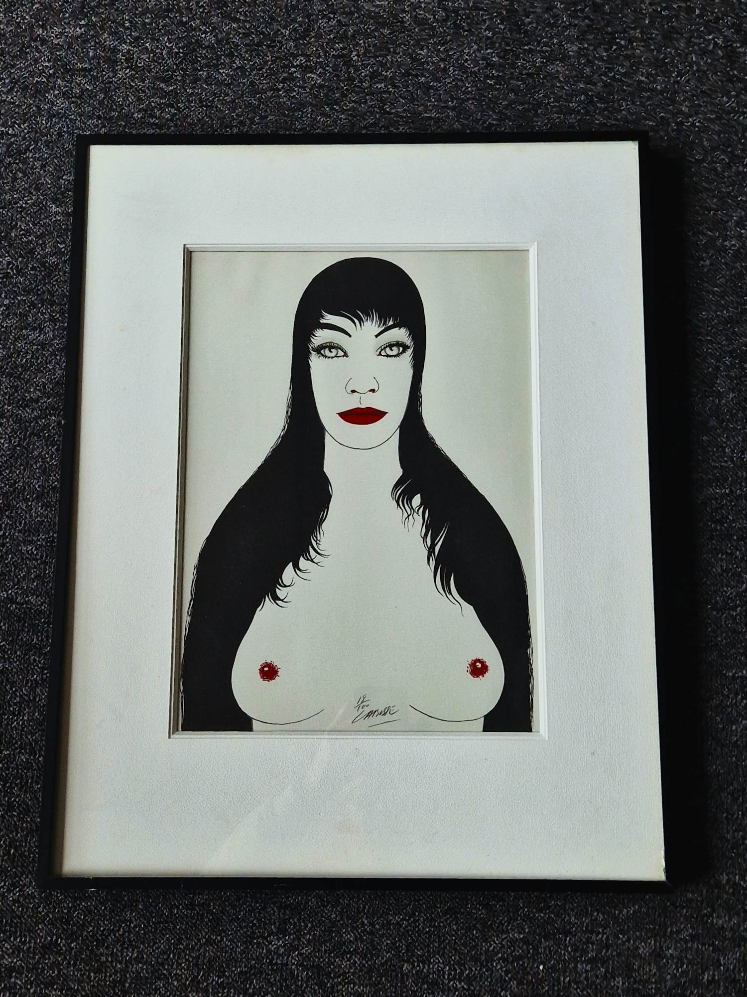 Felix Labisse - Originele Lithografie "Nue aux cheveux noirs" kleine oplage - potloodgesigneerd kopen? Bied vanaf 80!