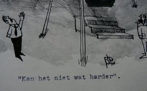Kees Spermon - Inkttekening: "Kan het niet wat harder" kopen? Bied vanaf 60!