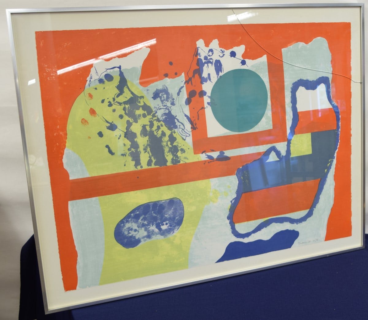 Jef Diederen - Linosnede - Compositie Rood kopen? Bied vanaf 20!