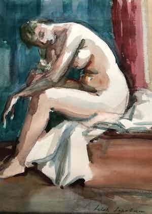 Sierk Schroder - op de rand van het bed zittend naakt verkocht voor € 1!