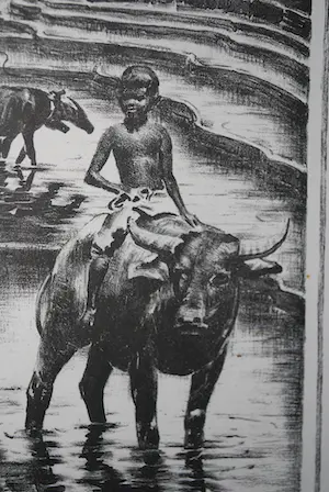 Hendrik Paulides - Javaanse sawah - zeldzame litho uit 1927 - prachtig zuurvrij ingelijst kopen? Bied vanaf 100!