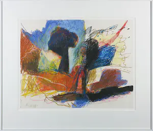 Rik van Iersel - Krijttekening, Abstracte compositie - Ingelijst kopen? Bied vanaf 100!