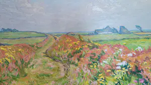 Ad Blok van der Velden - Schilderij van Texels landschap '60-er jaren. kopen? Bied vanaf 1250!