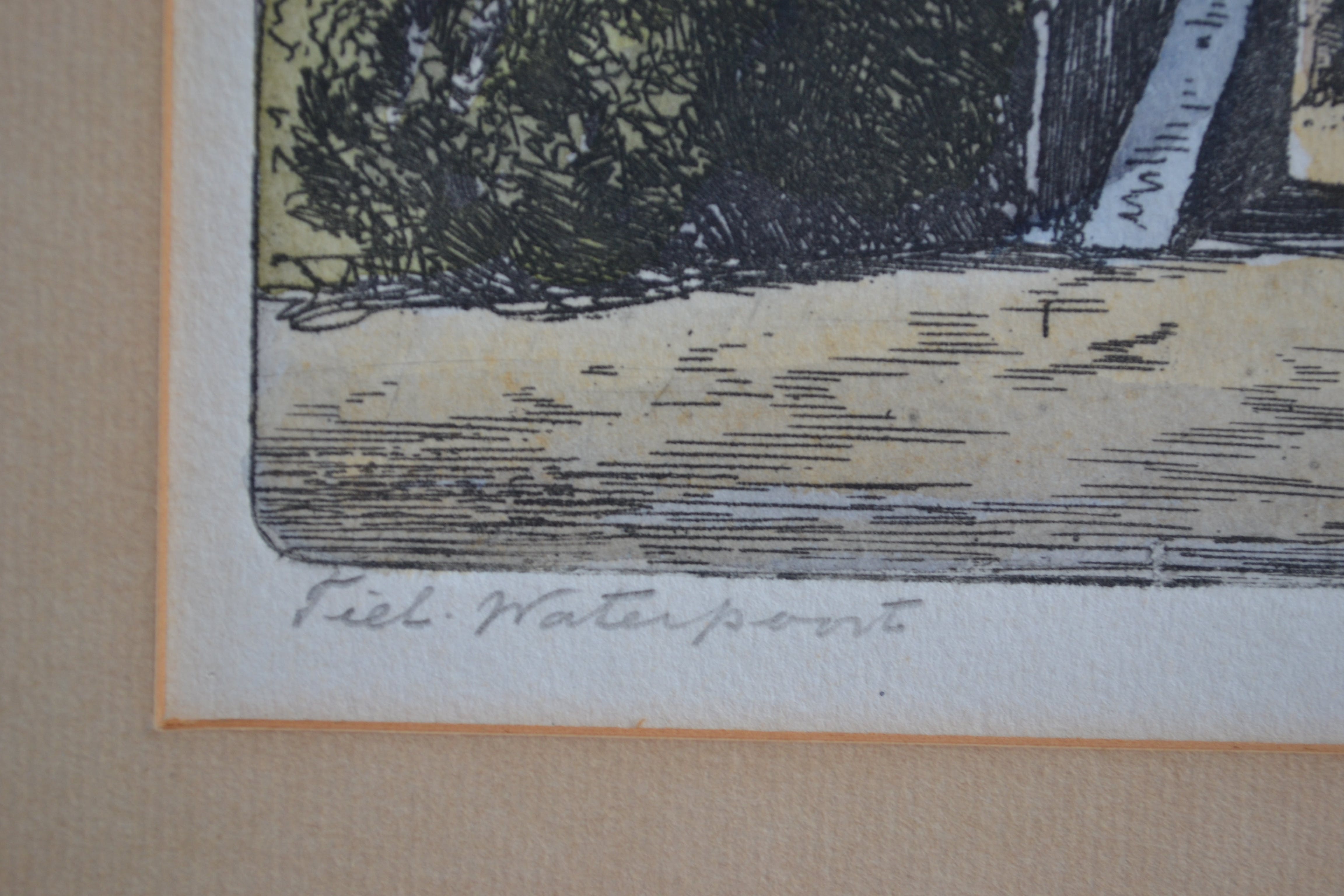 Marius Johannes Janssen - Gekleurde ets - Tiel Waterpoort kopen? Bied vanaf 1!