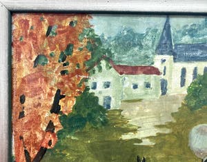 Netty Michels - Olieverf op doek, Man met hond kopen? Bied vanaf 50!