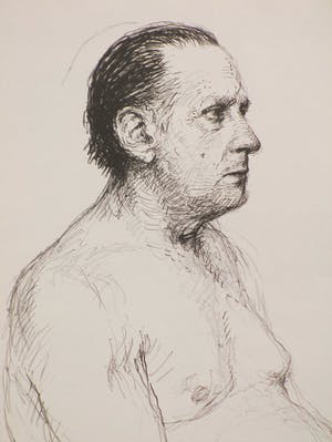 Aat Veldhoen - Zittende naakte man - Rotaprent kopen? Bied vanaf 1!