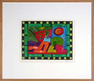 Clemens Briels - Zeefdruk, Gato - Ingelijst verkocht voor € 50!