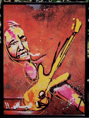 Herman Brood - De bassist, zeefdruk (netjes ingelijst, extreem zeldzaam, waarschijnlijk unica) kopen? Bied vanaf 495!