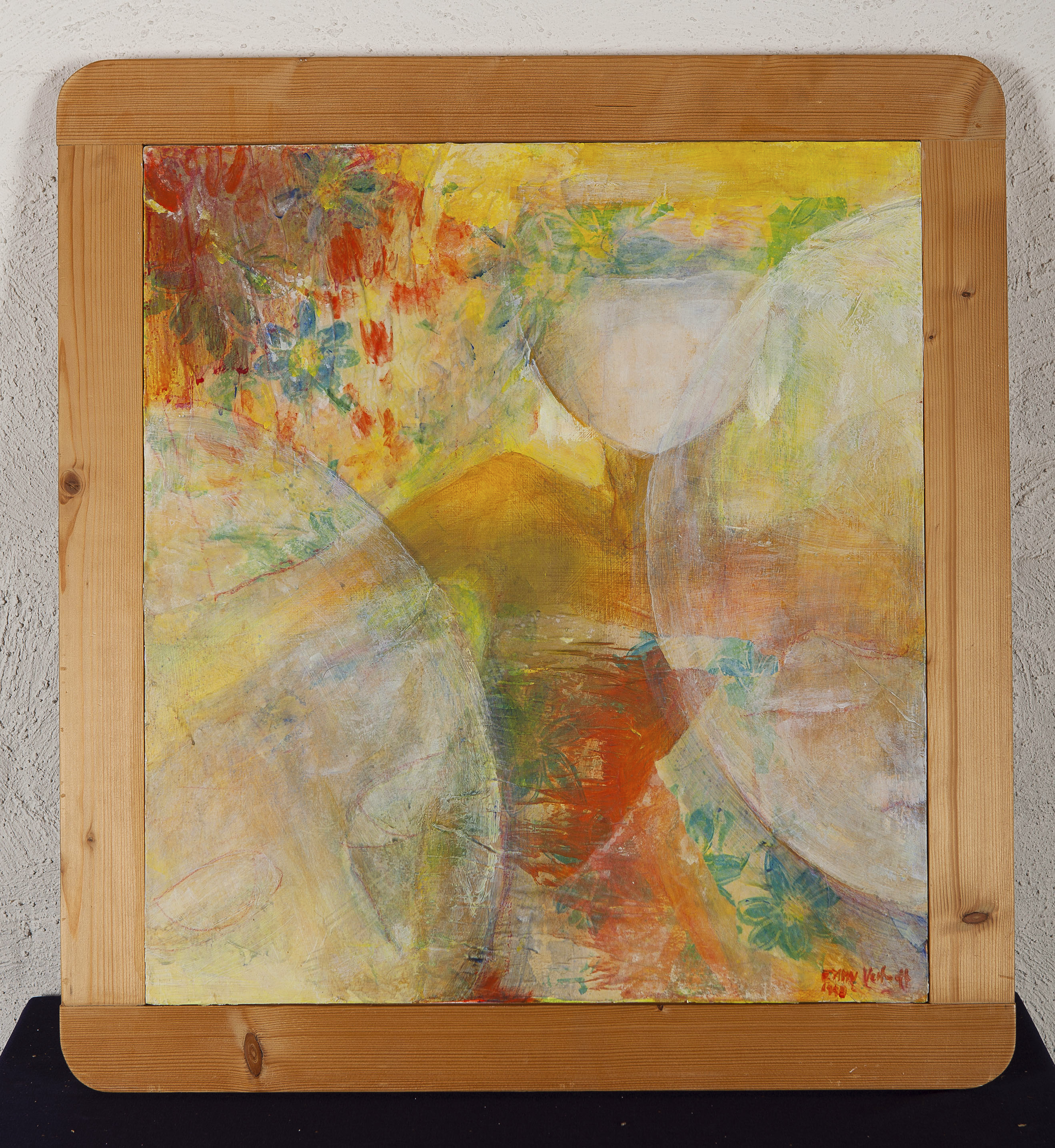 Emmy Verhoeff - Acrylverf en vellum op houten paneel - gesigneerd r.o. 1998  kopen? Bied vanaf 10!