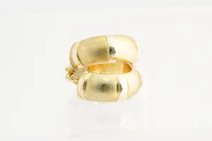 150 - 1 Paar (zo goed als nieuwe) geel-gouden 18 Krt oorringen - bamboe model kopen? Bied vanaf 70!