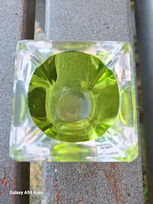 Val-Saint-Lambert - groene kristallen asbak kopen? Bied vanaf 20!