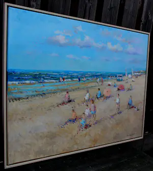 Arie-Kees van Noort - Ingelijste olieverf op doek: 'Zandvoort' (groot!) kopen? Bied vanaf 799!
