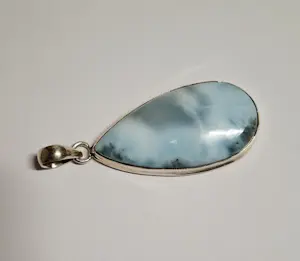 Nieuwe zilveren Hanger met druppel vormige Larimar kopen? Bied vanaf 65!
