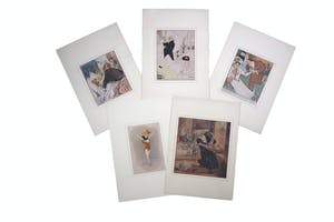 Paul Iribe - Lot met 1 litho en vier off-sets van Franse Kunstenaars kopen? Bied vanaf 1!