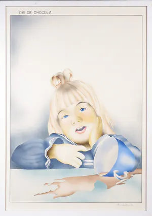 Theo Wolters - Airbrush op papier, Oei de chocola - Ingelijst kopen? Bied vanaf 1!