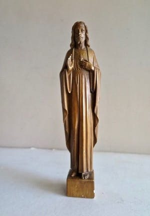 Johannes Petrus Maas - (1861-1941) - Antiek Heilig Hartbeeld - Gips - Gemerkt - PRIJS VERLAAGD kopen? Bied vanaf 10!