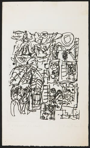 Niet of onleesbaar gesigneerd - Droge naald, Zonder titel kopen? Bied vanaf 1!