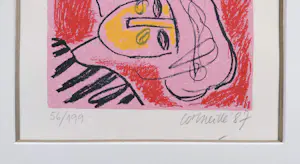 Corneille - Femme et oiseau, zeefdruk (prachtig ingelijst) kopen? Bied vanaf 250!