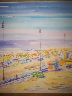 Gillis van Oosten - Scheveningen boulevard. Juni 1955. kopen? Bied vanaf 125!