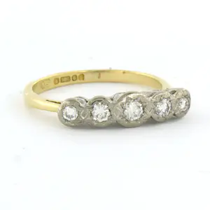 Buy 18k bicolour gouden ring bezet met briljant geslepen diamant 0.30 karaat? Bid from 420!