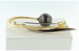 18K Goud - Chris Soomers - Broche met diamant en parel kopen? Bied vanaf 1300!