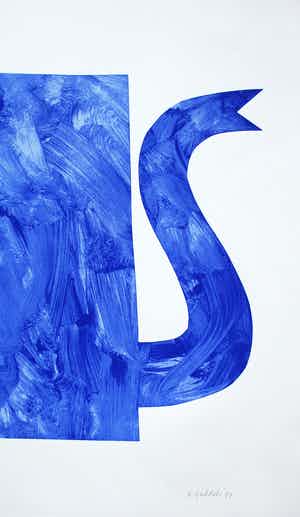 Klaas Gubbels - grote zeefdruk: blauwe kan - 1994 verkocht voor € 375!