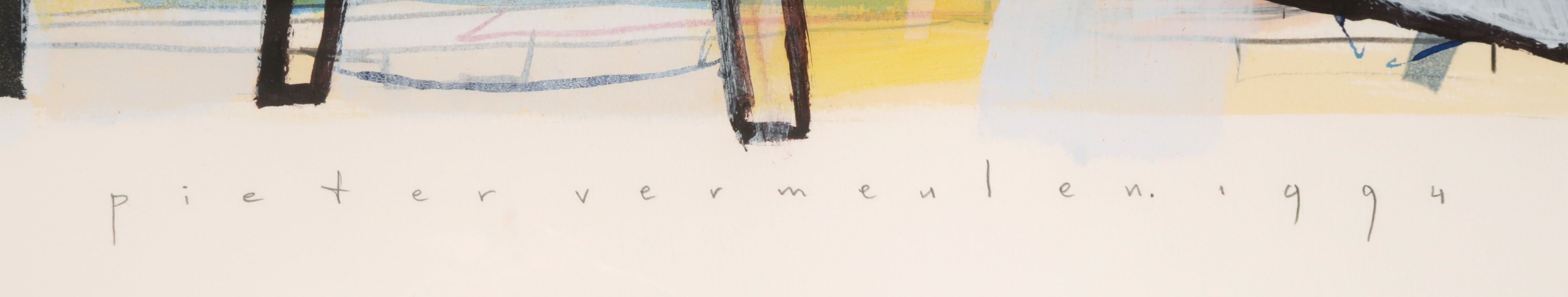 Pieter Vermeulen - Gemengde techniek op papier, Zonder titel - Ingelijst kopen? Bied vanaf 1!