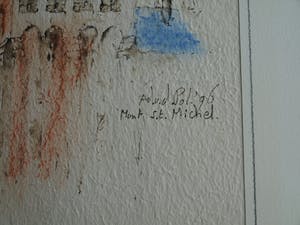 Niet of onleesbaar gesigneerd - Ingelijste tekening , Mont Saint-Michel – gesigneerd - 1996 kopen? Bied vanaf 1!