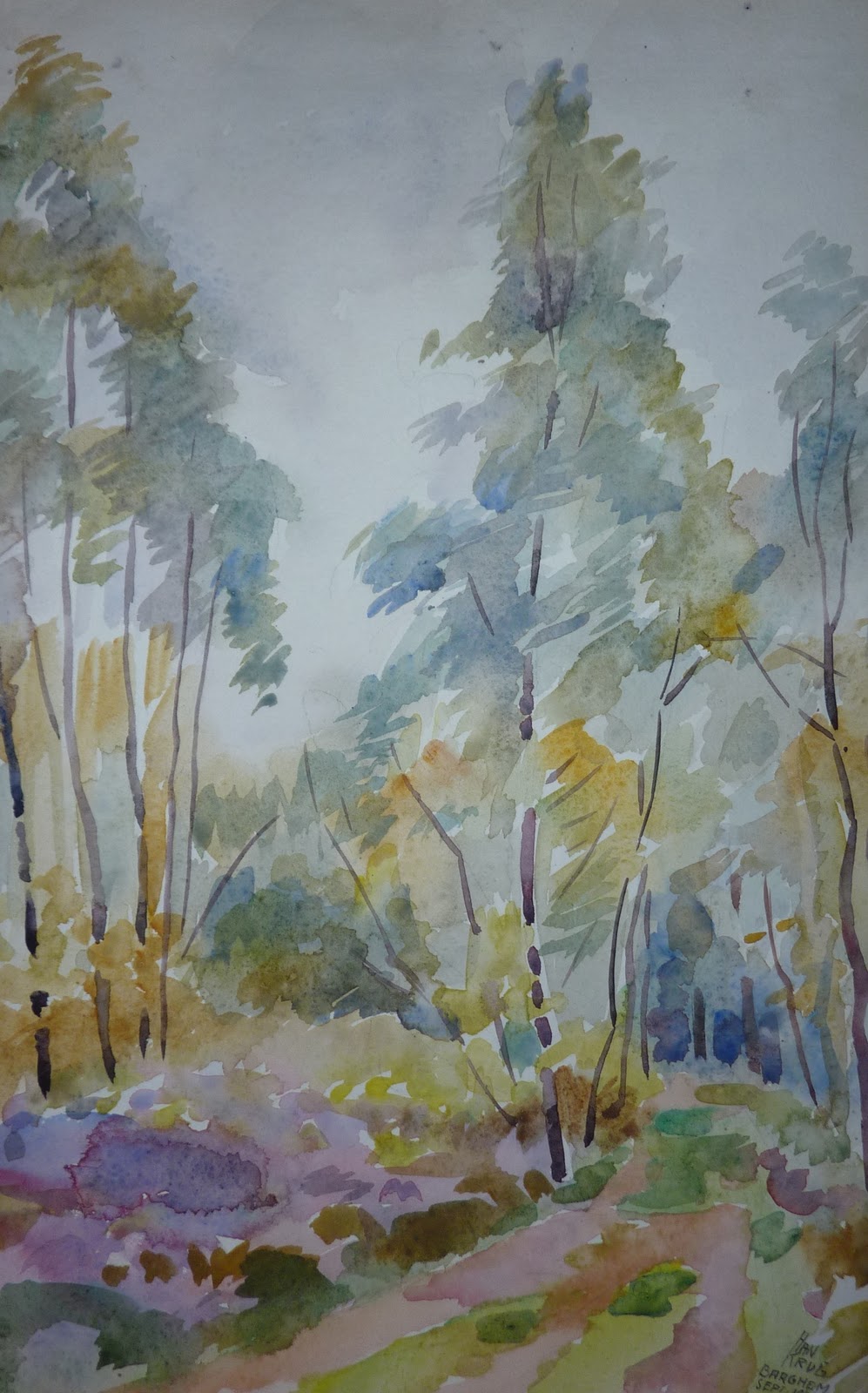 Han Krug - Aquarel Barghem 1941 kopen? Bied vanaf 30!