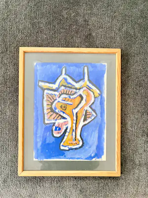 Lucebert - Unique 1948 early COBRA work : Blauw Wezen kopen? Bied vanaf 2250!