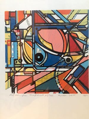 Bob Kemper - Abstracte compositie - Zeefdruk, Ingelijst kopen? Bied vanaf 40!