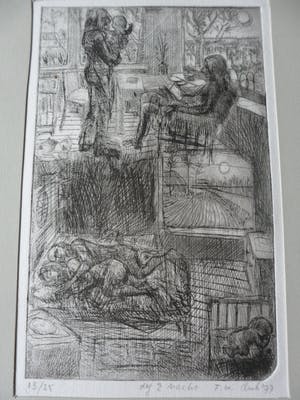 Frits Lindeman - Ets, Titel. " Dag en nacht ". kopen? Bied vanaf 15!