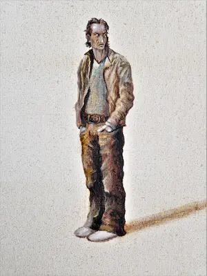 Roberto Caradonna - groot olieverf op doek schilderij - are you looking to me? - gesigneerd kopen? Bied vanaf 1!