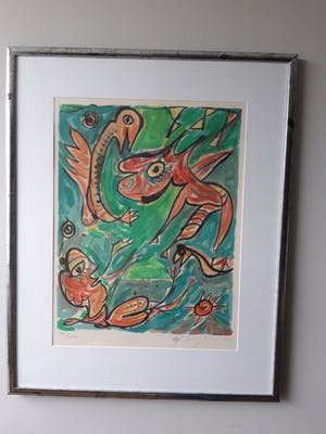 Carl-Henning Pedersen - litho, Sprookjes van Andersen, gesgineerd, genummerd en ingelijst kopen? Bied vanaf 325!