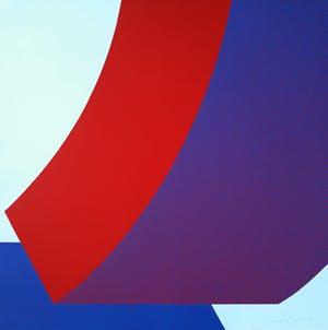 Yvonne Kracht - Geometrische abstracte compositie, zeefdruk kopen? Bied vanaf 50!