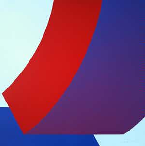 Yvonne Kracht - Geometrische abstracte compositie, zeefdruk verkocht voor € 50!