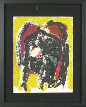 Eugene Brands - Litho, House at sunset - Ingelijst verkocht voor € 1!