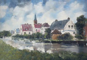 Jan Kelderman - olieverf op doek: Abcoude kopen? Bied vanaf 75!