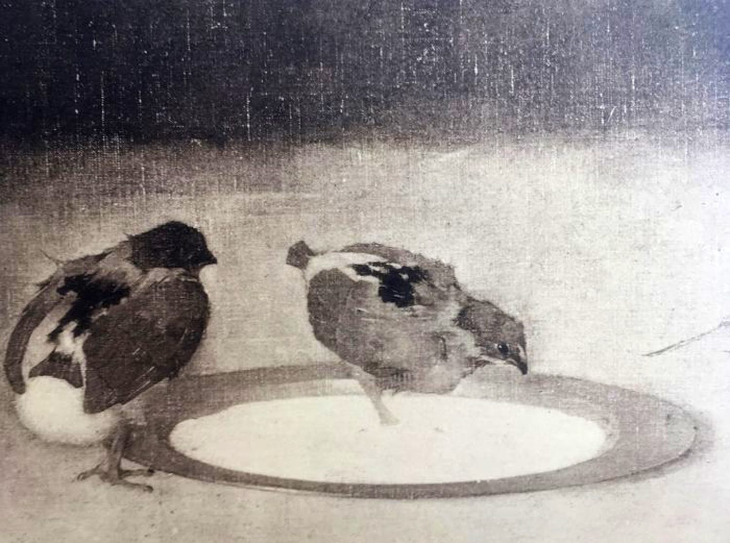 Jan Mankes - Twee kuikens bij tinnen schotel kopen? Bied vanaf 1!