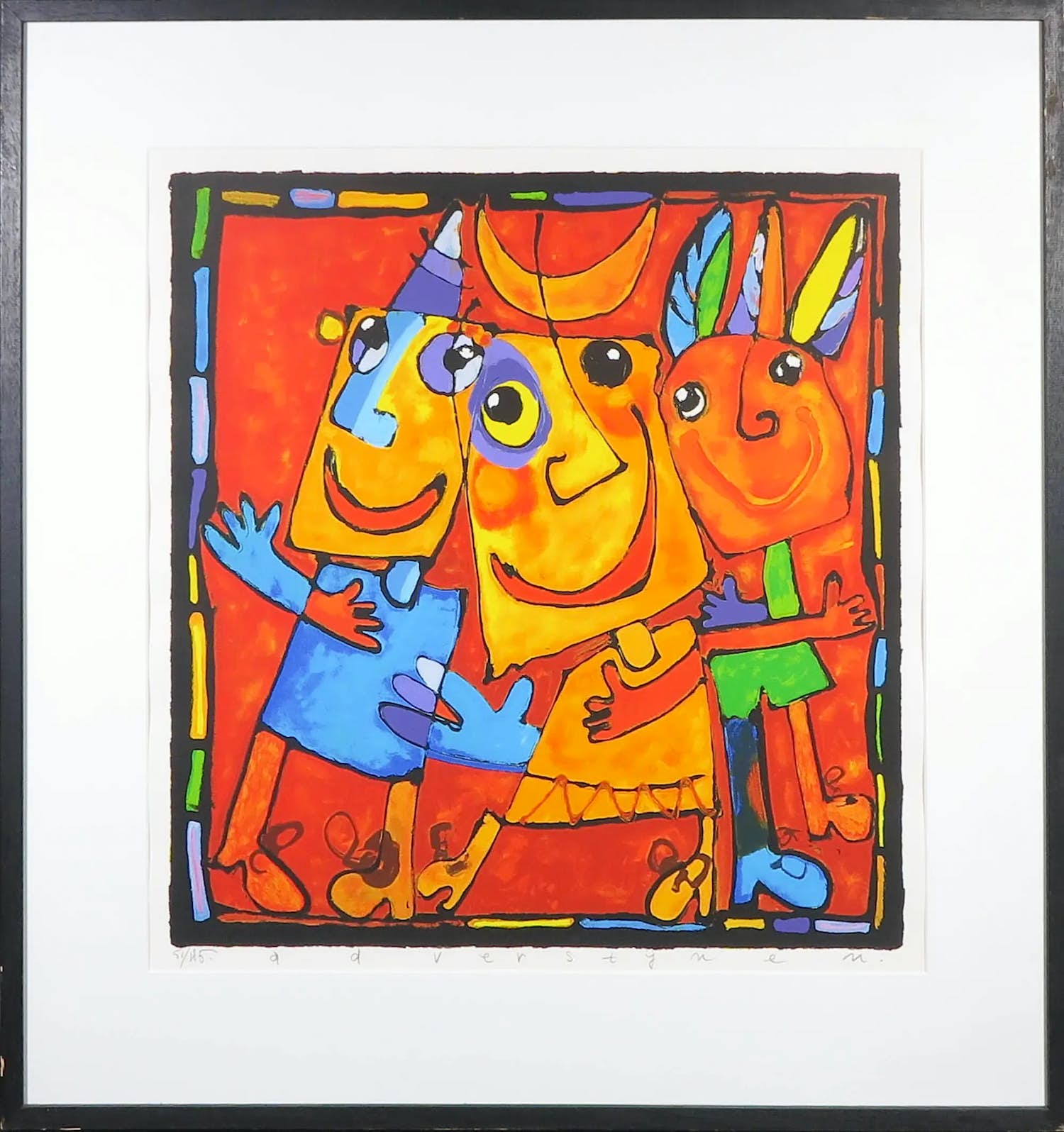 Ad Verstijnen - Zeefdruk, Indianenverhalen - Ingelijst kopen? Bied vanaf 1!