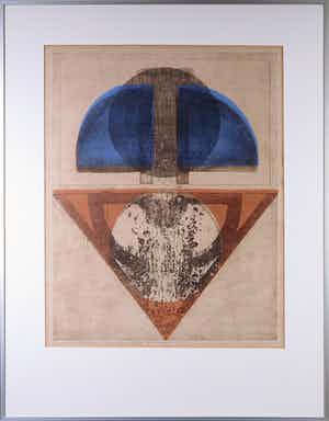 Peter Nafzger - Ets/aquatint/houtsnede, uit serie: Verhalende beelden - Ingelijst verkocht voor € 1!