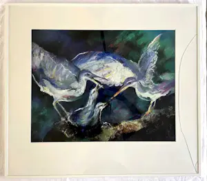 Ellen Voets - Vogels op nest - Gouache, Ingelijst kopen? Bied vanaf 50!