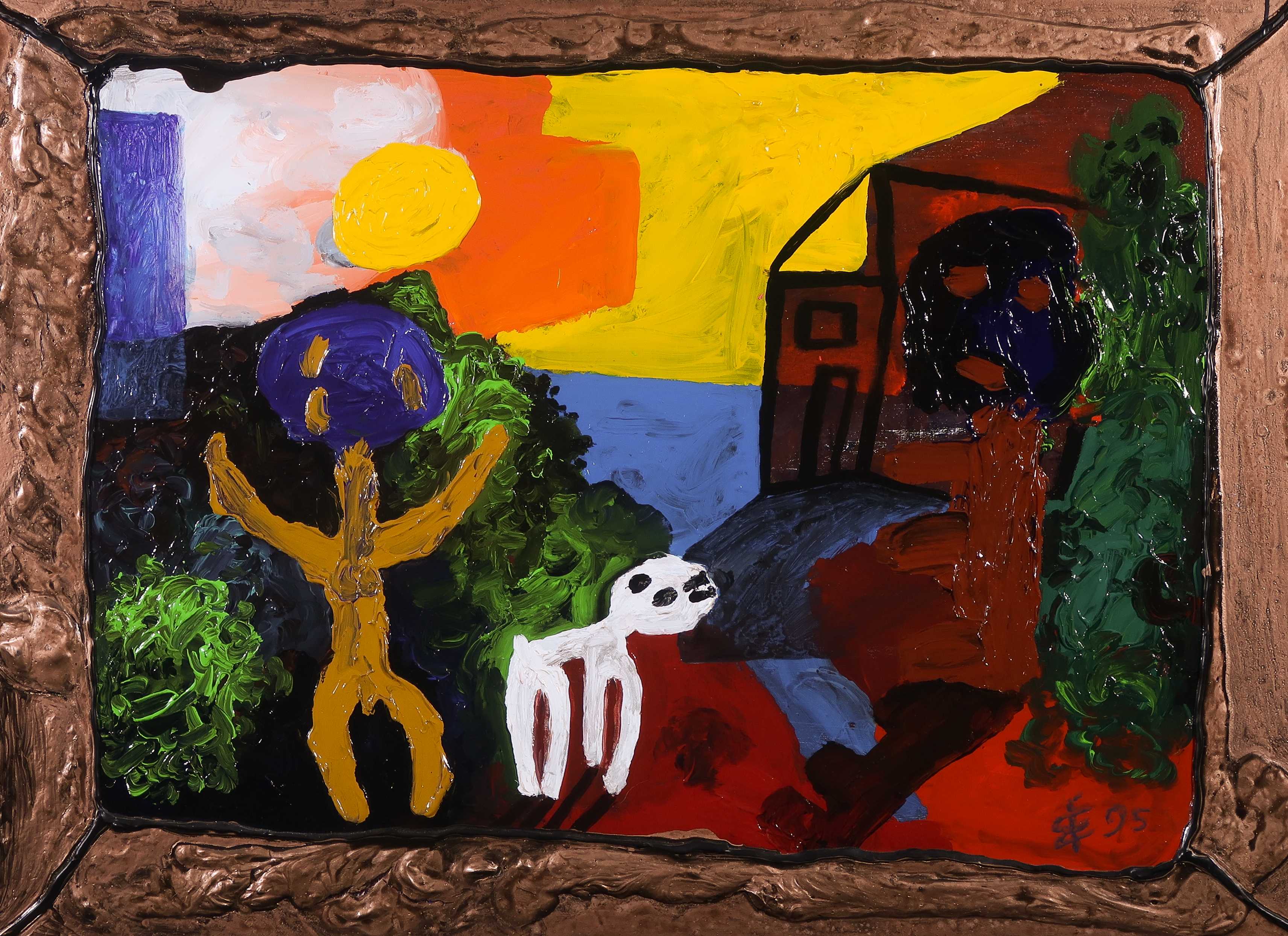 Albert Niemeyer - Acryl op doek, Romantisch wild kopen? Bied vanaf 400!