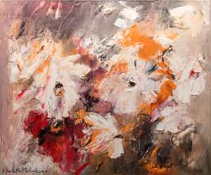 Charlotte Molenkamp - olieverf op doek : boeket bloemen (groot!) verkocht voor € 2995!